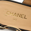 CHANEL Black Leather Gold-Tone CC Logo Chain Strap Women's Sandals 37C / G39552 73524827 [P]