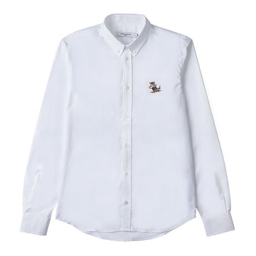 MAISON KITSUNE メンズドレストフォックスパッチコットンシャツ WH 各人名刻印あり 73538940