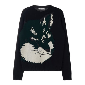 MAISON KITSUNE Herren Fox Head Strickjacke JM00527KT1006 BK 73539091