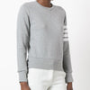 THOM BROWNE Damen schräg geschnittenes Sweatshirt Grau (FJT002A 00535) / Navy (FJT002A 00535) 73762147 [P]