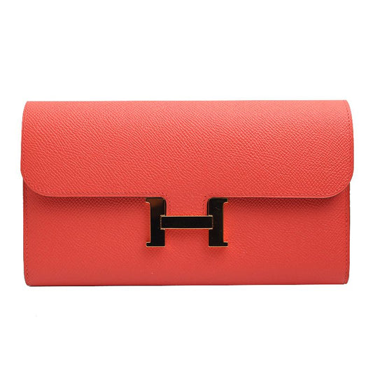 Hermes Constances Long Wallet Rose Jaipur Apsong Gold 73839587