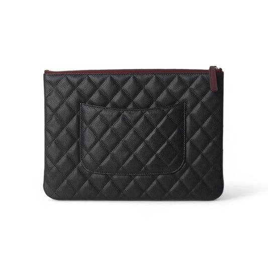 CHANEL A82545 キャビア ポケット クラッチ シルバー ニューミディアム/32135 73978663