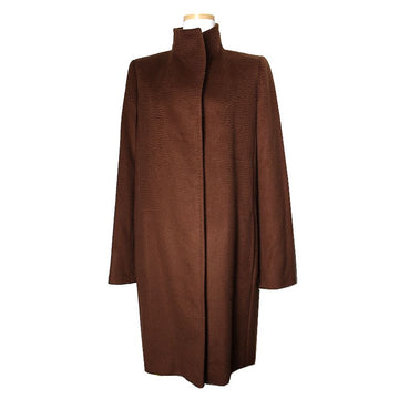MAXMARA チョコレートブラウン ハイネック キャメル ウールコート 55 73984263