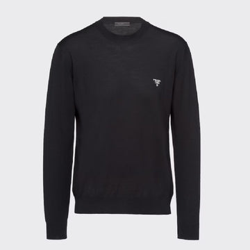 PRADA 男性ロゴウールニット / ブラック (UMB264 1ZLE F0002) 74149377