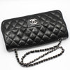 CHANEL Schwarze Lammleder Silberne Klassische Baguette Ketten Schultertasche 74209456 [P]