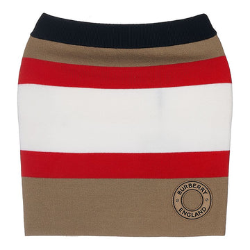 BURBERRY 女の子 ロゴ グラフィック アプリケ ウール スカート A7041 (6-10) 74791636