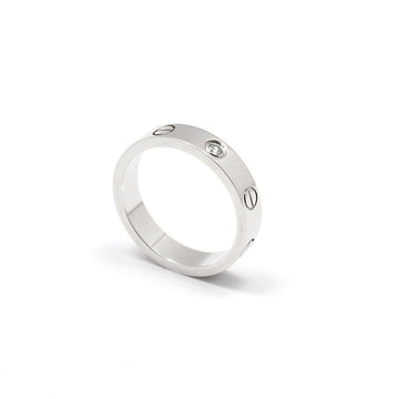 Cartier 18K White Gold 1P Diamond Mini Love Ring Size 11 B40505 74791885