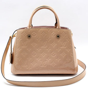 Louis Vuitton Monogram Vernis Beige Pink Montaigne BB Shoulder Bag M50404 74840603