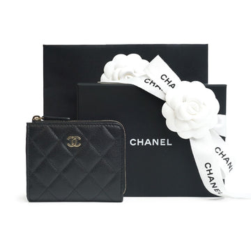 CHANEL Caviar Leather Card Wallet Zipper Coin Purse Full Set for Gifting 74969821