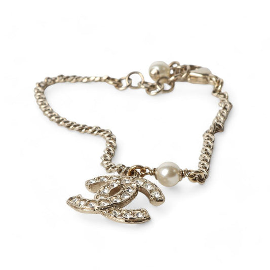 CHANEL AB6504 CC Logo Crystal Bracelet 32168-3 75044447