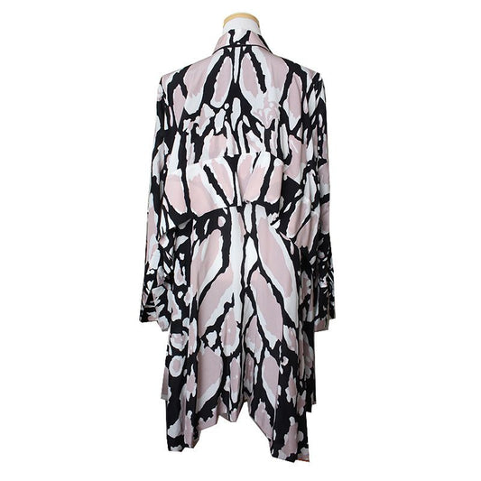 ROBERTO CAVALLI ロベルト・カヴァリ プリント シルク シャツ ワンピース 44 75079774
