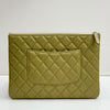 CHANEL Classic Clutch Olive Medium Caviar Gold A82545 75101250 [P]