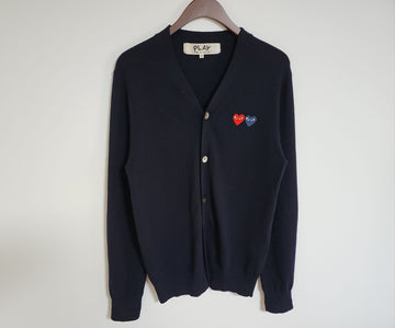 COMME DES GARCONS [M] Navy Doppelpatch Herren Cardigan AZ-N058 75193727