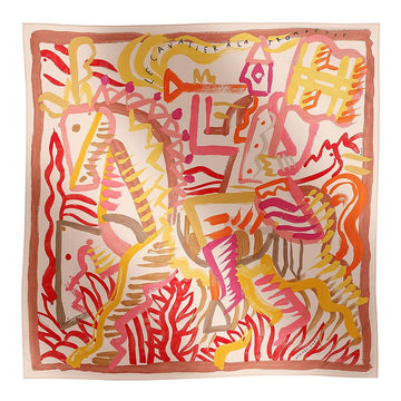 HERMES Le Cavalier à la Trompette 90 Carré Scarf H004092S 06 75201301