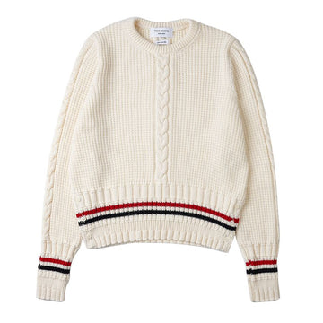 THOM BROWNE メンズ ケーブル ステッチ ウール ニット 100 75413805