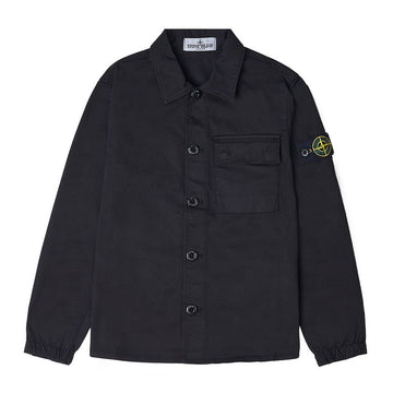 STONE ISLAND 781610511 V0029 (10-12) 男の子 ワッペン ロゴ オーバー シャツ (大人着用可能) 75414044