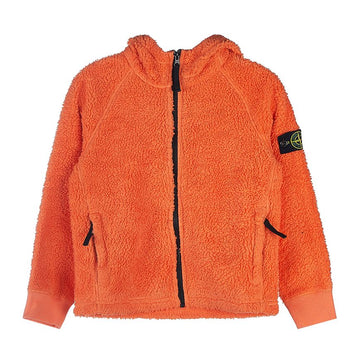 STONE ISLAND ワッペンパッチ テディ フードジップアップ (サイズ:10-12) (成人使用可能) V0032 771660343 75414268