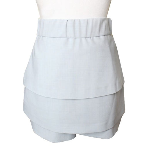 Maje Light Blue Tiered Skirt Short Pants 44, Small 55 75416719