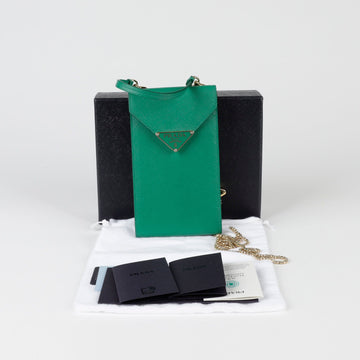 PRADA 1BP050 Mini Triangular Logo Chain Tote und Schultertasche 75127611