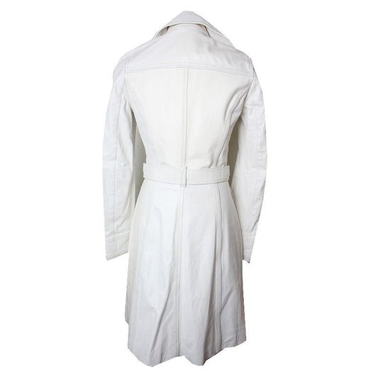 Dolce & Gabbana White Goatskin Long Coat 44, 55 75479425
