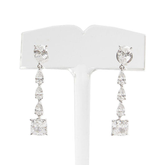 Other Brand 925 Silver Crystal Square Drop Earrings 75762675