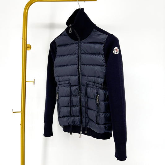 MONCLER モンクレール レディース ニットパディング ジップアップ カーディガン ネイビー 75826487