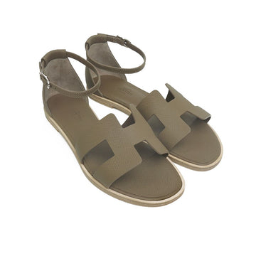 HERMES Santorini Sandalen Etoupe Fullset Geschenk 75849195
