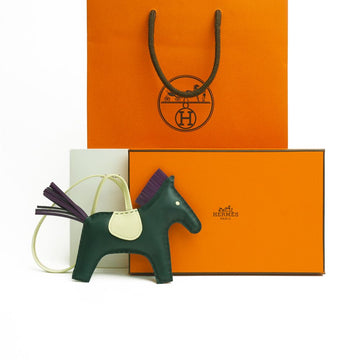 HERMES Rodeo Bag Charm MM CYPRES VIOLET Set 75864726