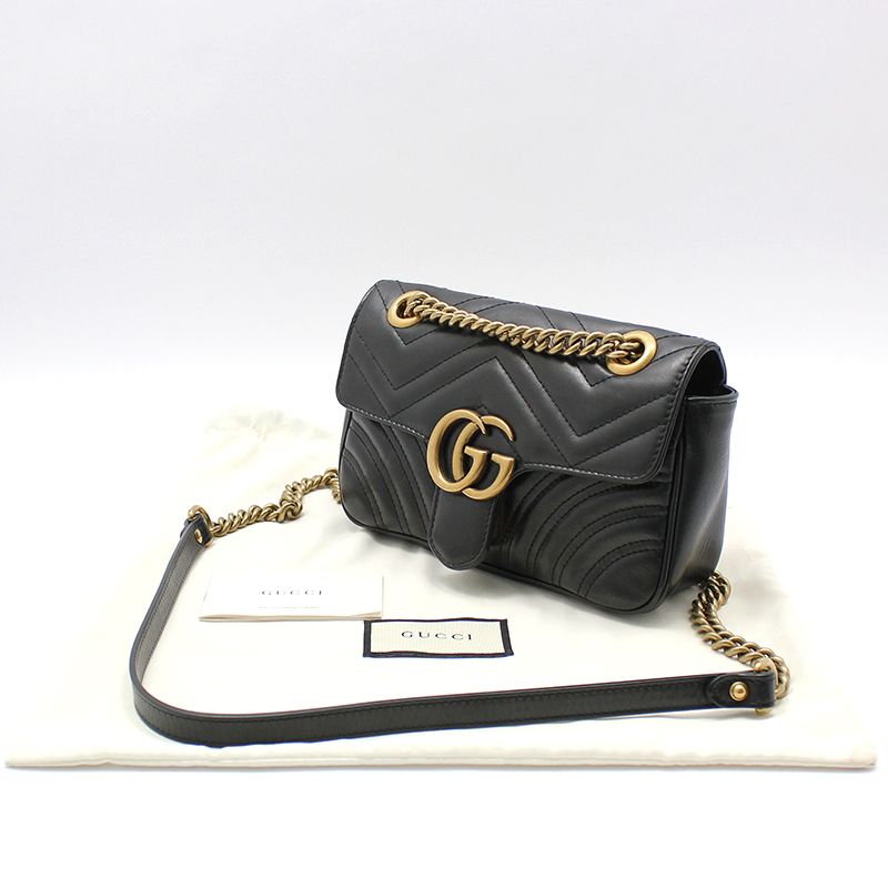 Gucci 446744 GG Marmont Matelassé Mini Shoulder Crossbody Bag