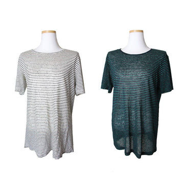 ALEXANDER WANG Leinen Streifen T-Shirt 2er Set 44, 55 75950409