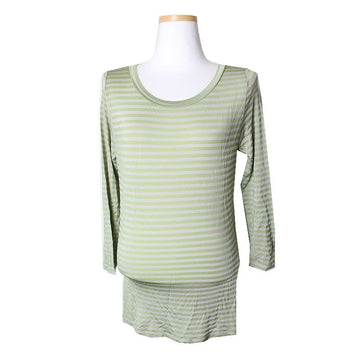 MAXMARA イエローグリーンストライプTシャツ 44, 55 76045034