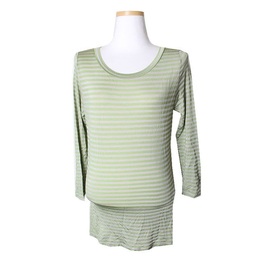 MAXMARA Jaune-Grün gestreifte T-Shirt 44, 55 76045034