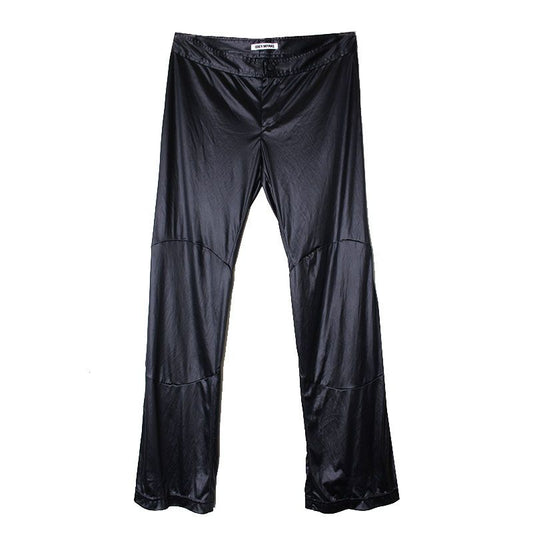 ISSEY MIYAKE イッセイ・ミヤケ ブラック シャイニー パンツ 44 76056221