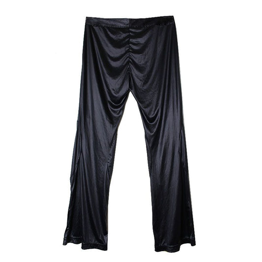 ISSEY MIYAKE イッセイ・ミヤケ ブラック シャイニー パンツ 44 76056221
