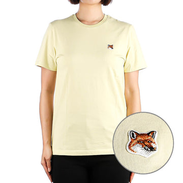 MAISON KITSUNE 24SS 女性 フォックスヘッド 半袖 Tシャツ CHALK YELLOW LW00105KJ0008 76083266