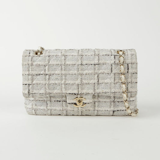 CHANEL A01112 ツイード クラシック ミディアム ショルダーバッグ 110737475