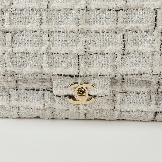 CHANEL A01112 ツイード クラシック ミディアム ショルダーバッグ 110737475
