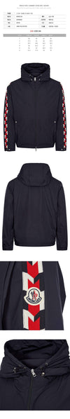 MONCLER 24SS MOYSE Logo-Patch Hoodie-Jacke Navy J1 091 1A000 47 54A91 74S 76271489 [P]