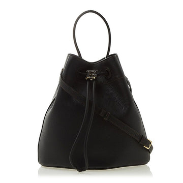 Burberry Drawstring Bucket Bag in Grainy Leather LGL A1189 Women Small 76416647