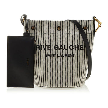 Saint Laurent Embroidered Canvas Rib Gosh Bag 76416678