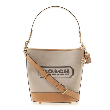 Coach Natural Canvas Tan Women's Field Canvas Bucket Bag 76416683