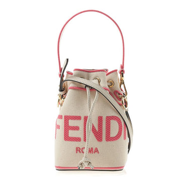 FENDI 8BS010 ANXE F1LG7 Damen Montrezzo gestickte Canvas Mini Bucket 76416713