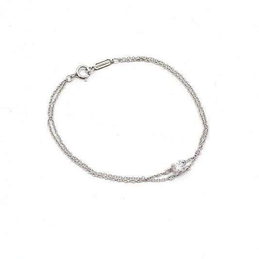 Tiffany & Co Platinum 0.17 Carat 1P Diamond Solitaire Bracelet 76465077