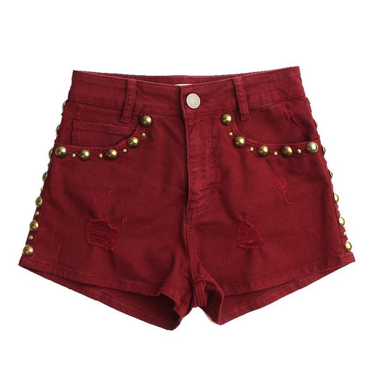 SANDRO Burgunder Denim Short Shorts 44 76472154