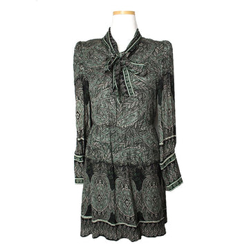 ALICE + OLIVIA Grünes Paisley-Kleid 44 76515205