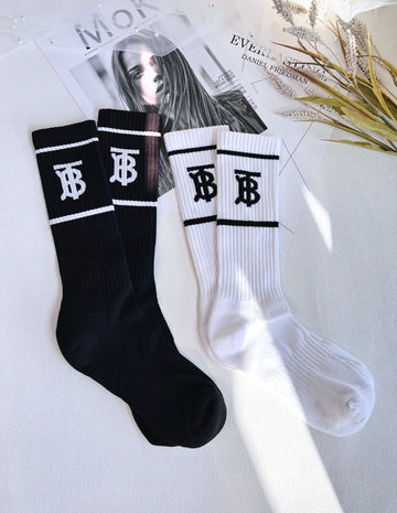 BURBERRY TB Monogram Sport Socken 80472321 Schwarz 80472311 Weiß 76539282