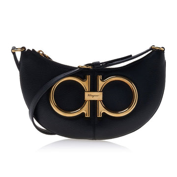 Salvatore Ferragamo 21 2936 NERO Double Gancini Max Shoulder Bag 76551597