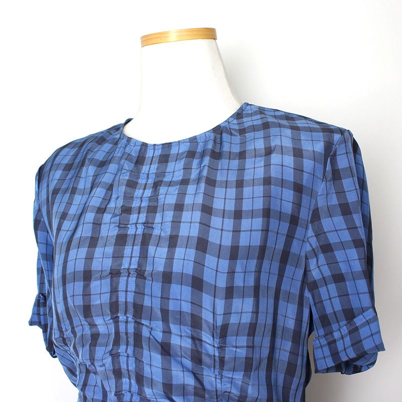 Acne Studios Blue Check Dress 55 76553462 – trenbe