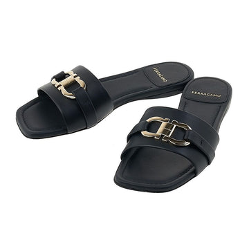 Salvatore Ferragamo LEAH NERO Women Gancini Plack Slider 0769636 76599989