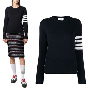 THOM BROWNE ミラノ斜めニット / ネイビー (FKA239A 00219 415) 76630497